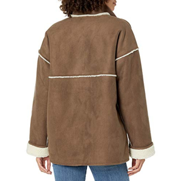 The Drop Women's Stylish Reversible Sherpa Jacket