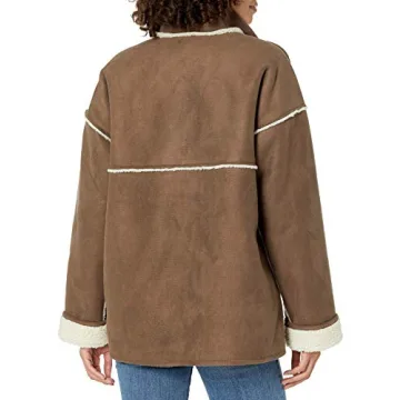 The Drop Women's Stylish Reversible Sherpa Jacket