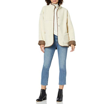 The Drop Women's Stylish Reversible Sherpa Jacket