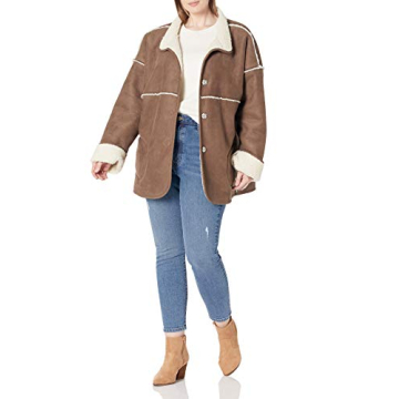 The Drop Women's Stylish Reversible Sherpa Jacket