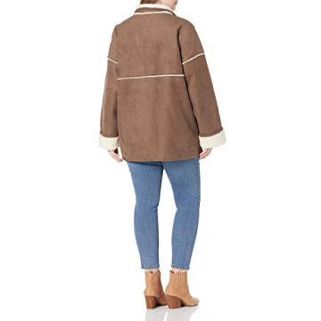 The Drop Women's Stylish Reversible Sherpa Jacket