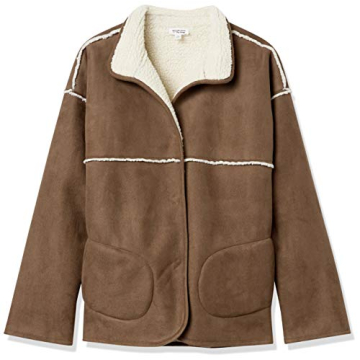 The Drop Women's Stylish Reversible Sherpa Jacket