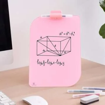 TSJ OFFICE Small Desktop Whiteboard - 12 X 8 Inches Glass Dry Erase Board with Stand, Desk Board Buddy for Home, Office, School Supply