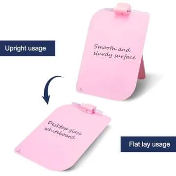 TSJ OFFICE Small Desktop Whiteboard - 12 X 8 Inches Glass Dry Erase Board with Stand, Desk Board Buddy for Home, Office, School Supply