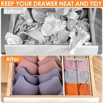 6 Pack Drawer Organizer Set for Socks and Undergarments