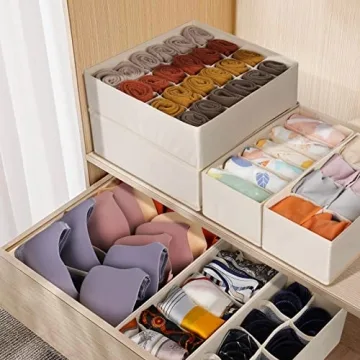 6 Pack Drawer Organizer Set for Socks and Undergarments