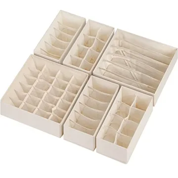 6 Pack Drawer Organizer Set for Socks and Undergarments