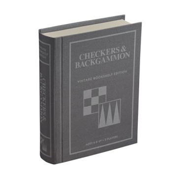 WS Game Company Checkers and Backgammon Vintage Bookshelf Edition - Two Timeless Games in One