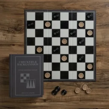 Checkers and Backgammon Vintage Bookshelf Edition