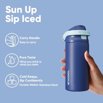 Encool SwiftSip Insulated Water Bottle - Keep Drinks Fresh