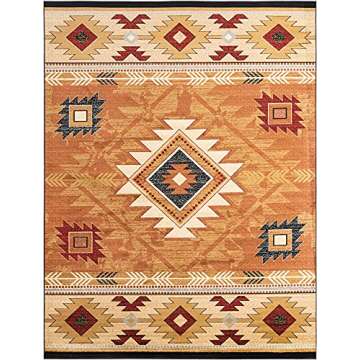 Rugs.com Pioneer Collection Rug – 9' x 12' Brick Medium-Pile Rug Perfect for Living Rooms, Large Dining Rooms, Open Floorplans