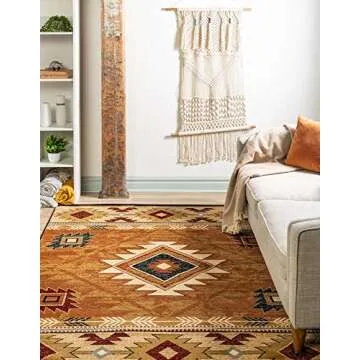 Rugs.com Pioneer Collection Rug – 9' x 12' Brick Medium-Pile Rug Perfect for Living Rooms, Large Dining Rooms, Open Floorplans