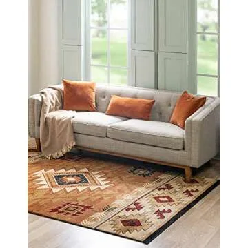 Rugs.com Pioneer Collection Rug – 9' x 12' Brick Medium-Pile Rug Perfect for Living Rooms, Large Dining Rooms, Open Floorplans