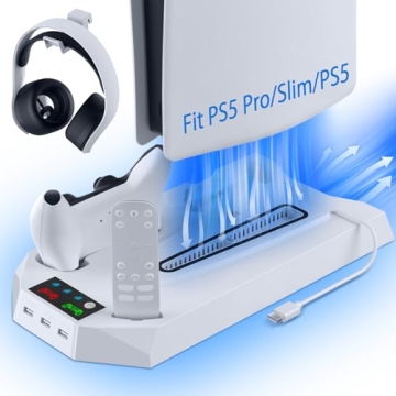 LHFDIAN PS5 Cooling Station - Pro Stand with Charging & Cooling