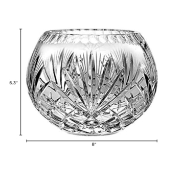 Elegant Barski Hand Cut Crystal Rose Bowl - 8 Inches