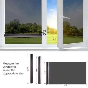 Coavas Window Privacy Film One Way, See Out Not in Windows Tint for Home, Mirror Reflective Blocking Sun Heat Glass Coverings UV Static Cling, 17.5x78.7 Inch