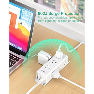 Surge Protector Power Strip: 9 Outlets & 5Ft Cord