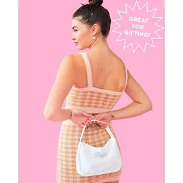 xo, Fetti Bachelorette Party Decorations Bride Mini Bag - White Nylon Purse | Rhinestone Bride To Be Gift, Bachelorette Party Favor, Cute Bride Purse, Shoulder Bag