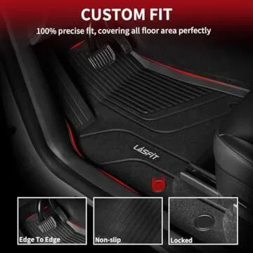 LASFIT Floor Mats & Trunk Mat for Tesla Model Y 2024 2025 2023 2022 2021 2020 Custom Fit TPE All Wea...