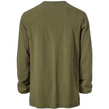 JEMITOP Men's Renaissance Costume Retro Lace Up Shirts for Pirate Viking Medieval Vampire Halloween Cosplay Without Belt Army Green M