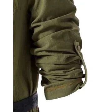 JEMITOP Men's Renaissance Costume Retro Lace Up Shirts for Pirate Viking Medieval Vampire Halloween Cosplay Without Belt Army Green M