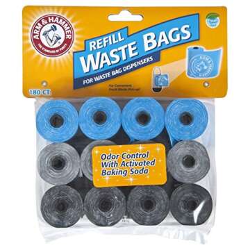 Arm & Hammer 71040 Disposable Waste Bag Refills, Assorted, 180 2 Pack