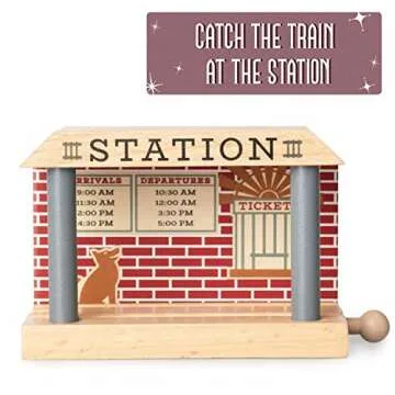 Wooden Train Track Mechanic & Station Service Building - Conductor Carl 2-in-1 Mechanic Service & Train Station for Customizing Wooden Train Track Sets