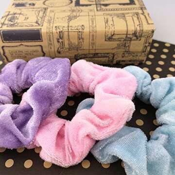 Homerove 60pcs Hair Scrunchies, Velvet Elastic Hair Bands, Scrunchy Colorful Hair Ties Hair Ropes for Women or Girls Hair Accessories ¨C 60 Assorted Colors Scrunchies