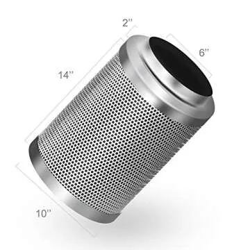 iPower GLFANXEXPSET6D25CHUMD 6 Inch 294 CFM Inline Filter 25 Feet Ducting with Fan Speed Controller and Temperature Humidity Monitor and Grow Tent Ventilation, Kits, Black