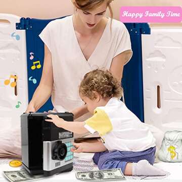 Piggy Bank for Kids Boys Girls Money Bank Machine with Password Cute ATM Piggy Bank Coin Can Electro...