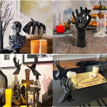 Halloween Decorations,3-Pack Wall Sculptures Horror Deco Hands,Fake Hand Halloween Decor Prop for Gothic Wall Decorations, Halloween Scary Atmosphere Decorations Indoor