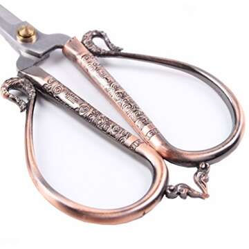 BIHRTC 6.3 Inches Vintage Style Stainless Steel Auspicious Clouds Scissors Sewing Shears DIY Tools f...