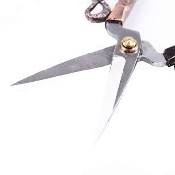 BIHRTC 6.3 Inches Vintage Style Stainless Steel Auspicious Clouds Scissors Sewing Shears DIY Tools for Needlework,Embroidery, Sewing, Craft, Art Work & Everyday Use (Copper)