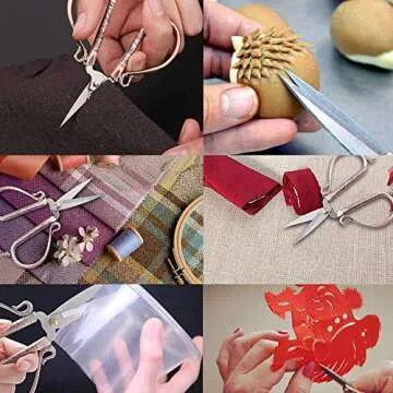 BIHRTC 6.3 Inches Vintage Style Stainless Steel Auspicious Clouds Scissors Sewing Shears DIY Tools for Needlework,Embroidery, Sewing, Craft, Art Work & Everyday Use (Copper)