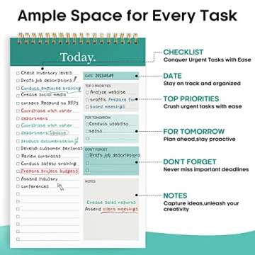 To Do List Pad - To Do List Notebook for Work with 52 Sheets, Undated Daily Planner Perfect for Dail...