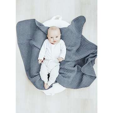 Konssy Waffle Baby Blankets, Nursery Blankets for Boys Girls, Swaddle Blankets Neutral Soft Lightweight Toddler and Kids Throw Blankets(Blue)