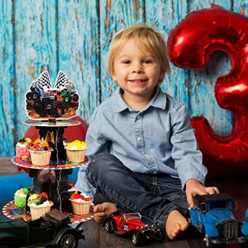 Sunnyray 3 Tier Truck Cupcake Holder for Car-Themed Parties