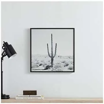 Stone & Beam Black and White Desert Cactus Photo 20x20
