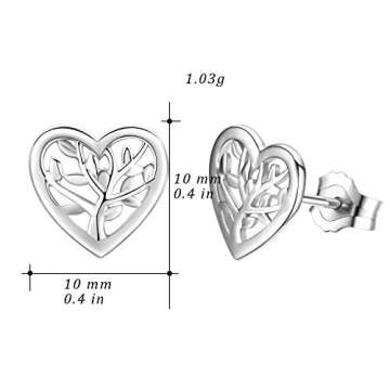 Tree of Life Sterling Silver Earrings for Women