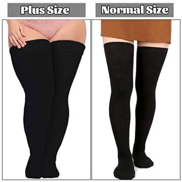 Neoviancia Plus Size Thigh High Socks for Thick Thighs Women- Widened Extra Long Thick Knit Over the Knee Stockings- Boot Socks Leg Warmers