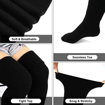 Neoviancia Plus Size Thigh High Socks for Thick Thighs Women- Widened Extra Long Thick Knit Over the Knee Stockings- Boot Socks Leg Warmers