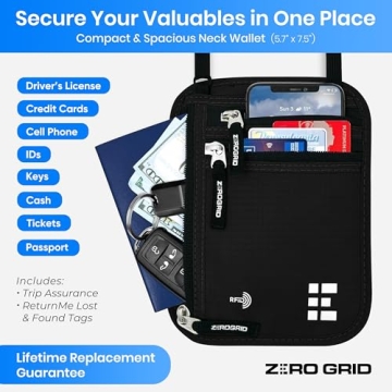 RFID Neck Wallet for Secure Travel - Slim & Stylish