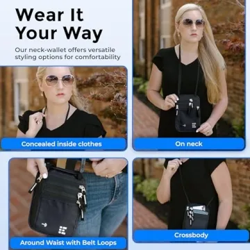 RFID Neck Wallet for Secure Travel - Slim & Stylish