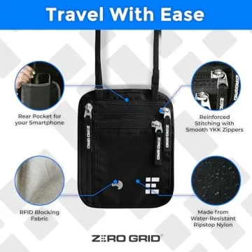 RFID Neck Wallet for Secure Travel - Slim & Stylish