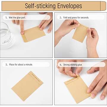 Whaline 200 Pack Wedding Favor Seed Packets Summer Self-Adhesive Let Love Grow Kraft Envelope Rustic Small Flower Seeds Storage Packets for Garden Office Wedding Gift Party Favors, 3.5 x 2.4 Inch