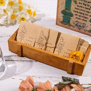 Whaline 200 Pack Wedding Favor Seed Packets Summer Self-Adhesive Let Love Grow Kraft Envelope Rustic Small Flower Seeds Storage Packets for Garden Office Wedding Gift Party Favors, 3.5 x 2.4 Inch
