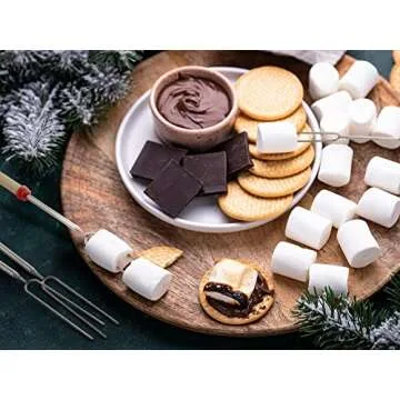 Zulay Sturdy Marshmallow Sticks for Fire Pit Extra Long - Great Smores Sticks Smores Kit for Fire Pit - Marshmallow Roasting Skewers - Hot Dog Fork Bonfire Glamping Camping Accessory 32" Value 14 Pack