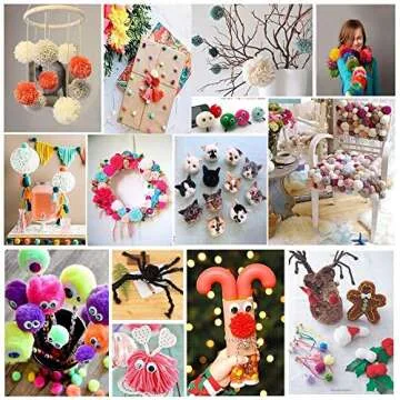 Pom Pom Maker, 4 Sizes Pompom Maker Tool Set for Fluff Ball Weave DIY Wool Yarn Knitting Craft Project for Kids and Adult +10PS Knitting Stitch Markers+10PS Plastic Needles+1PS Scissors