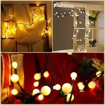Curtain Lights Indoor Outdoor 8.3ft 72 LED Globe String Lights