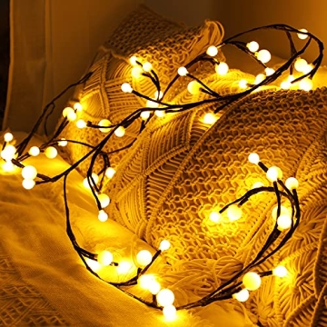 Curtain Lights Indoor Outdoor 8.3ft 72 LED Globe String Lights